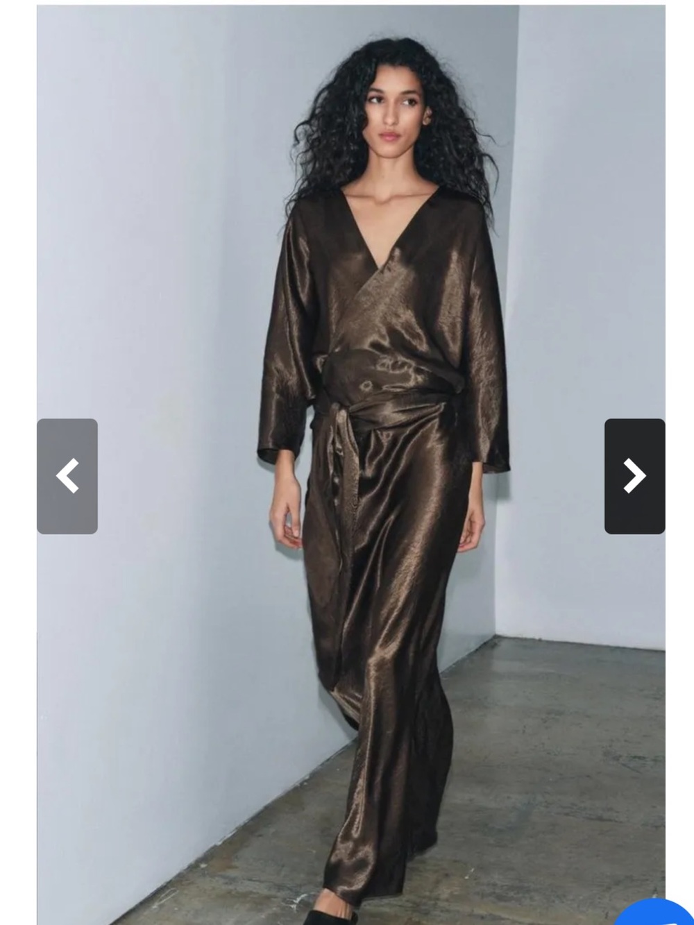 Zara Metallic Brown Wrap Jumpsuit